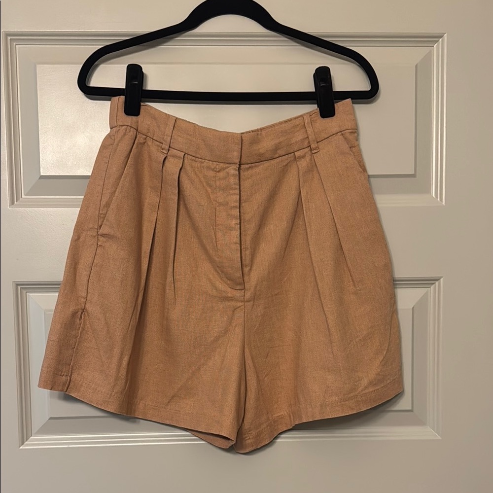 Abercrombie & Fitch Ultra High-Rise Linen-Blend Tailored Short